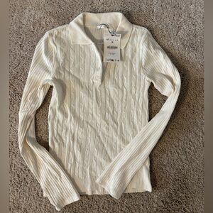 Zara Cream Cable Knit Sweater